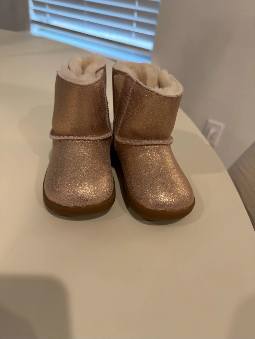 UGG Kids Metallic Rose Gold Shearling Boot